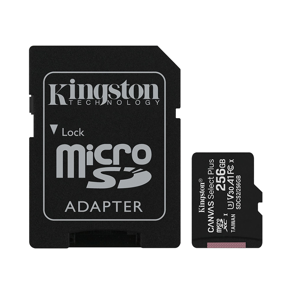 Kingston Canvas Select Plus microSDXC 256GB Class 10 U3 V30 A1 UHS-I με αντάπτορα