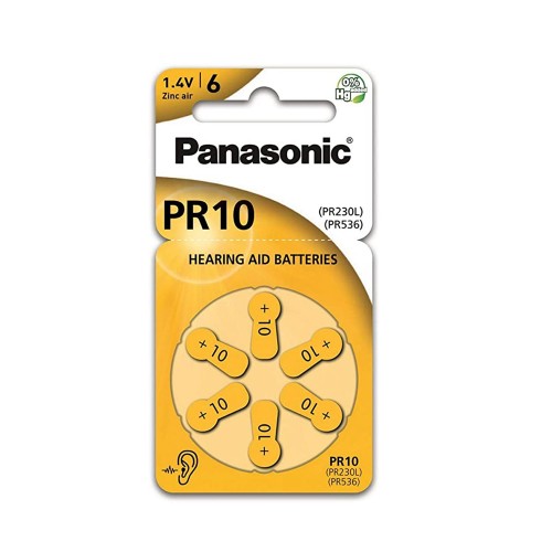 Panasonic PR10  Μπαταρίες Ακουστικών Βαρηκοΐας 1.4V (PR230/6LB) (PANPR230/6LB)