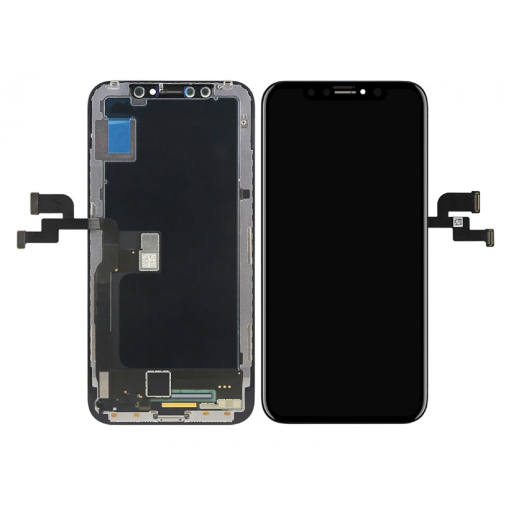 TW INCELL LCD ILCD-015 για iPhone Χ, camera-sensor ring, earmesh, μαύρη