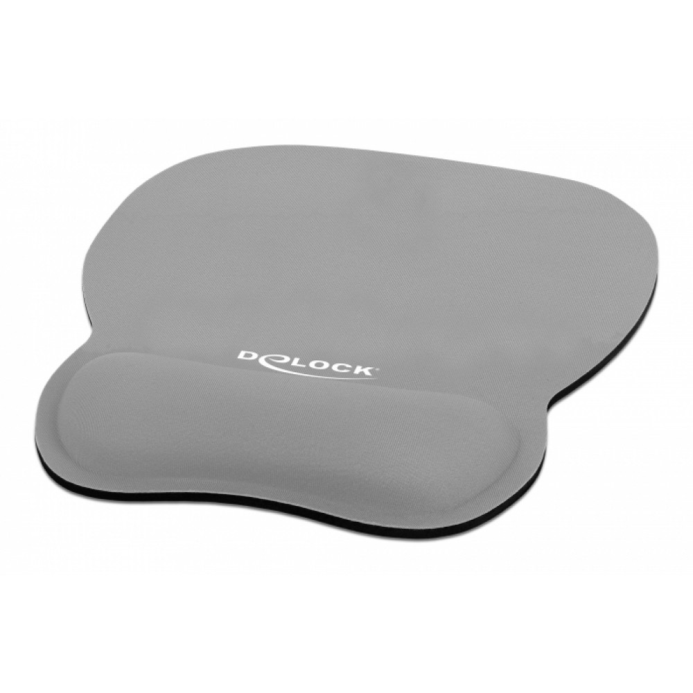 DELOCK Mousepad 12698 με στήριγμα καρπού, 245x206 mm, γκρι