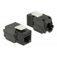 POWERTECH keystone module RJ45 female CAB-N150, Cat.6Α UTP 180°, μαύρο