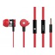 CELEBRAT earphones με μικρόφωνο D1, 3.5mm, Φ10mm, 1.2m flat, κόκκινα