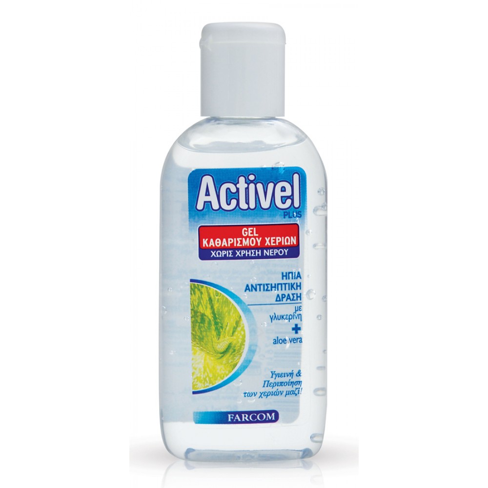 ACTIVEL αντισηπτικό gel χεριών, με γλυκερίνη & aloe vera, 80ml