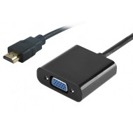 POWERTECH αντάπτορας HDMI σε VGA (F) PTH-023, 1920x1200p, μαύρο