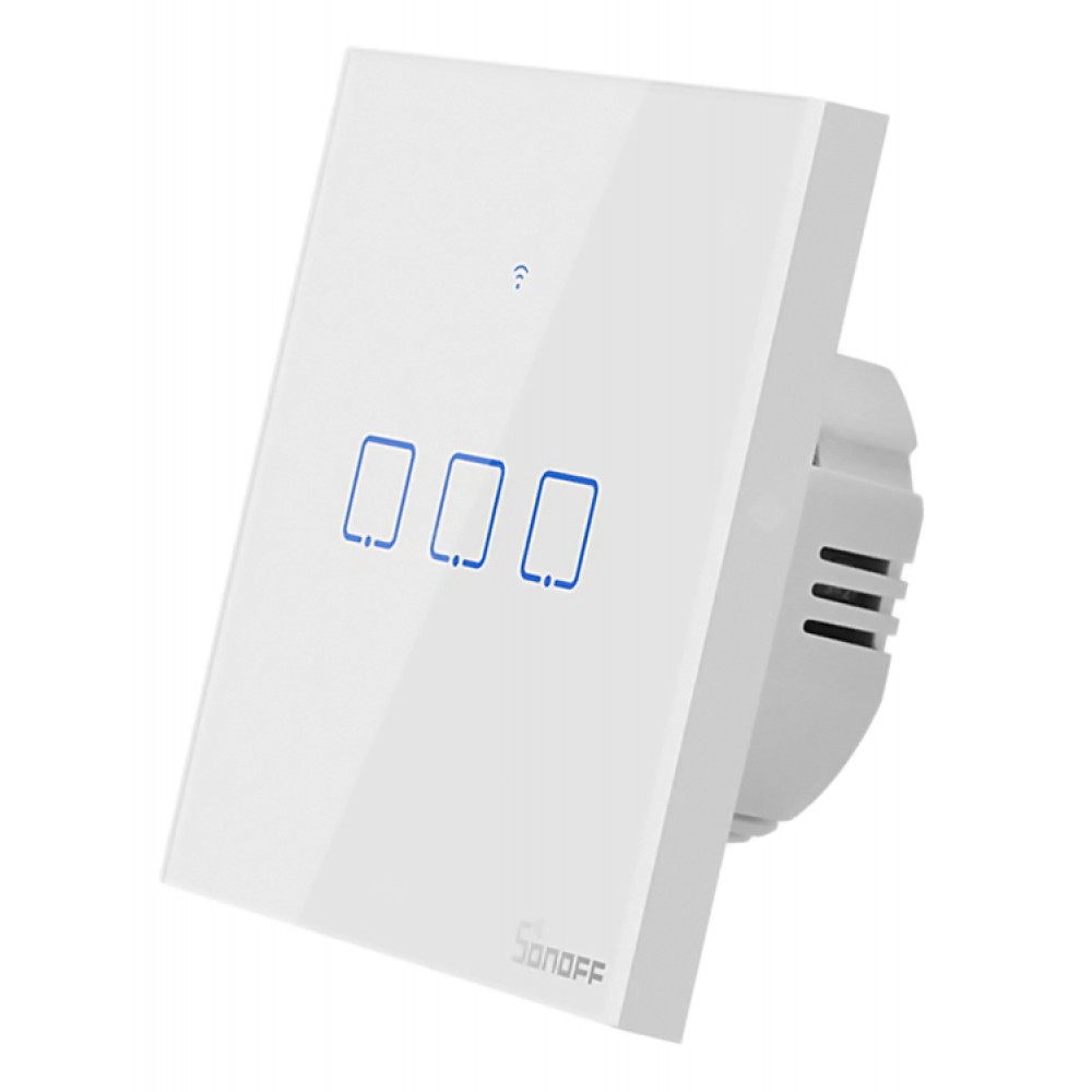 SONOFF smart διακόπτης ΤΧ-T2EU3C, αφής, Wi-Fi, τριπλός, λευκός