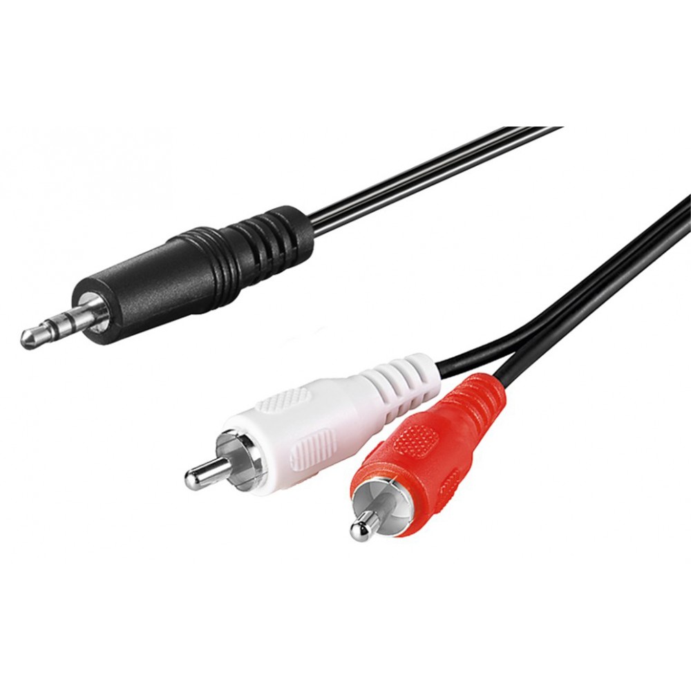 GOOBAY καλώδιο ήχου 51649 3.5mm σε 2x RCA, 3 pin stereo, 1.5m, μαύρο