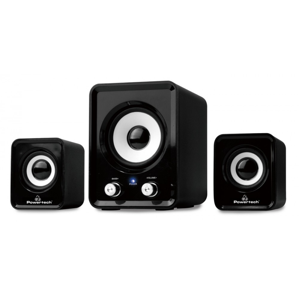 POWERTECH ηχεία Essential sound PT-843, 2.1, 5W + 2x 3W, 3.5mm, μαύρα