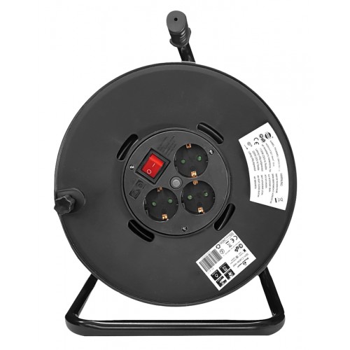 POWERTECH μπαλαντέζα με βάση PT-917, 3x schuko, 16A, 50m, μαύρη