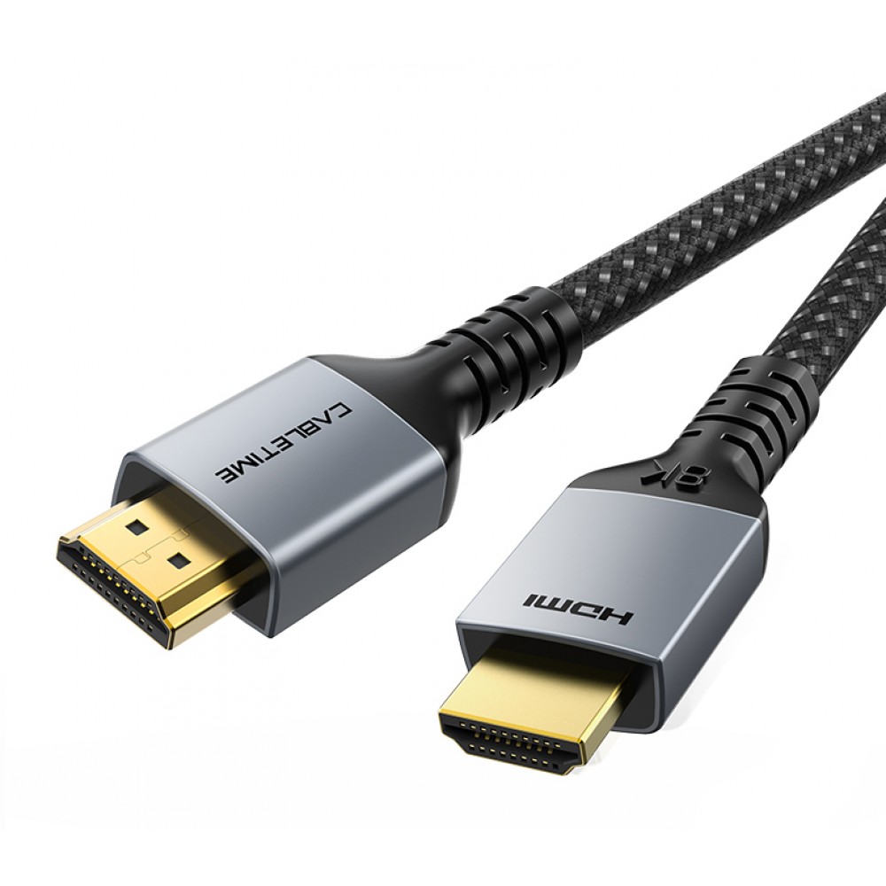 CABLETIME καλώδιο HDMI 2.1 CT-HM8K, 8K/60Hz, 48Gbps, 28AWG, 1m, μαύρο