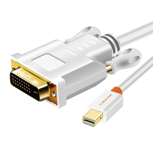 CABLETIME καλώδιο mini DisplayPort σε DVI CT-04G, 1080p, 1.8m, λευκό