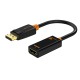 CABLETIME αντάπτορας DisplayPort σε HDMI CT-01G, 1080p, 0.2m, μαύρος