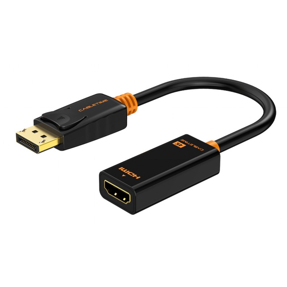 CABLETIME αντάπτορας DisplayPort σε HDMI CT-01G4K, 4K, μαύρος