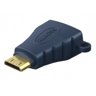 CABLETIME αντάπτορας Mini HDMI C σε HDMI AV599, με Ring, 4K, μπλε