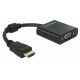 DELOCK αντάπτορας HDMI σε VGA 65512, 1080p, μαύρος