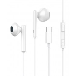 CELEBRAT earphones με μικρόφωνο G16, Type-C, 1.2m, λευκά