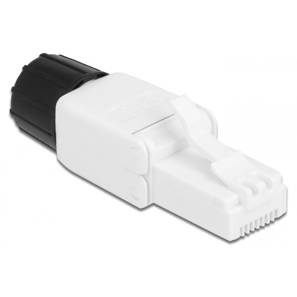 DELOCK βύσμα RJ45 CAT 6 UTP 86977, tool-free, λευκό