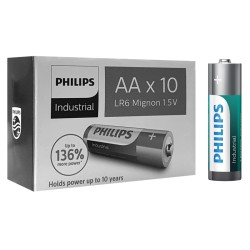 PHILIPS Industrial αλκαλικές μπαταρίες LR6I10C/10, AA LR6 1.5V, 10τμχ