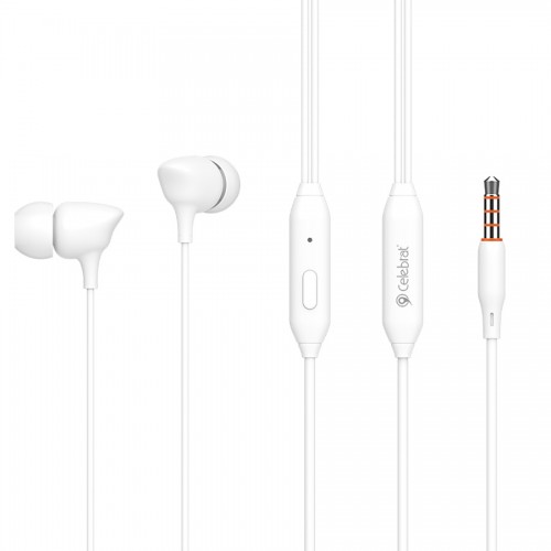 CELEBRAT earphones με μικρόφωνο G7, 3.5mm, 1.2m, λευκά