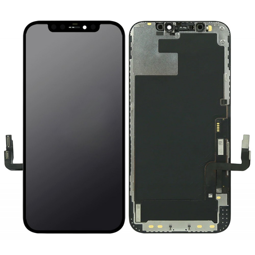 TW INCELL LCD για iPhone 12/12 Pro, camera-sensor ring, earmesh, μαύρη