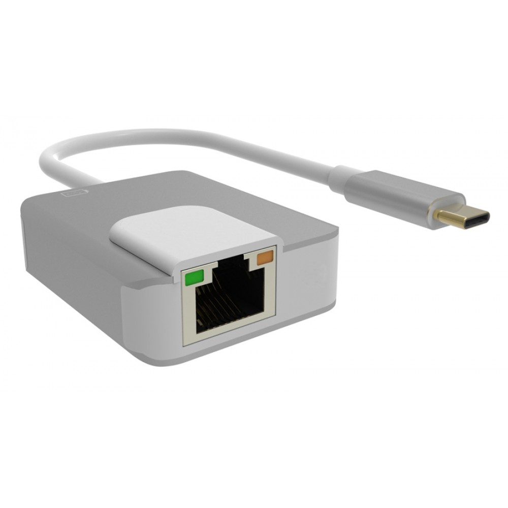 POWERTECH αντάπτορας δικτύου PTH-056, USB-C, 1000Mbps, 65W PD, ασημί