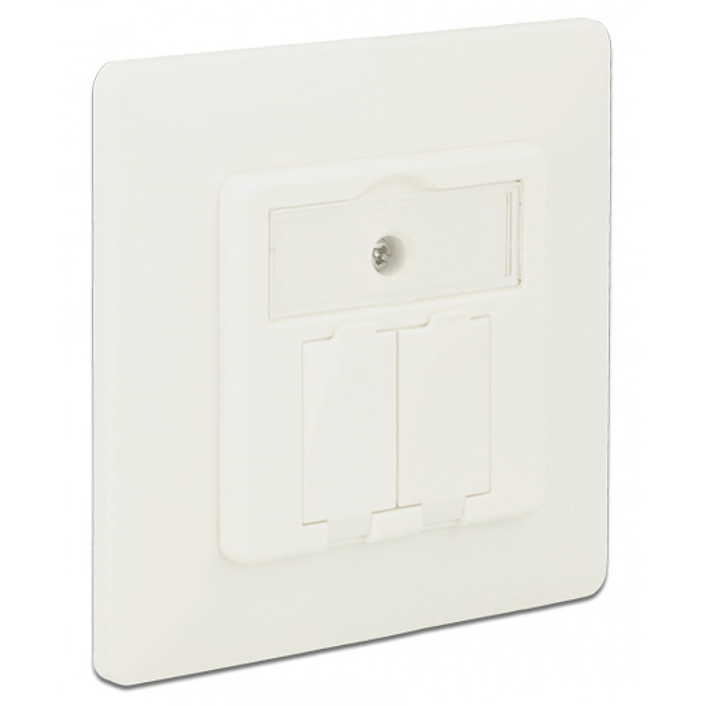 DELOCK Wall Outlet για Keystone 86219, 2 Port