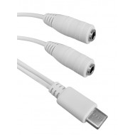 POWERTECH καλώδιο USB-C σε 2x 3.5mm CAB-UC055, 0.20m, λευκό