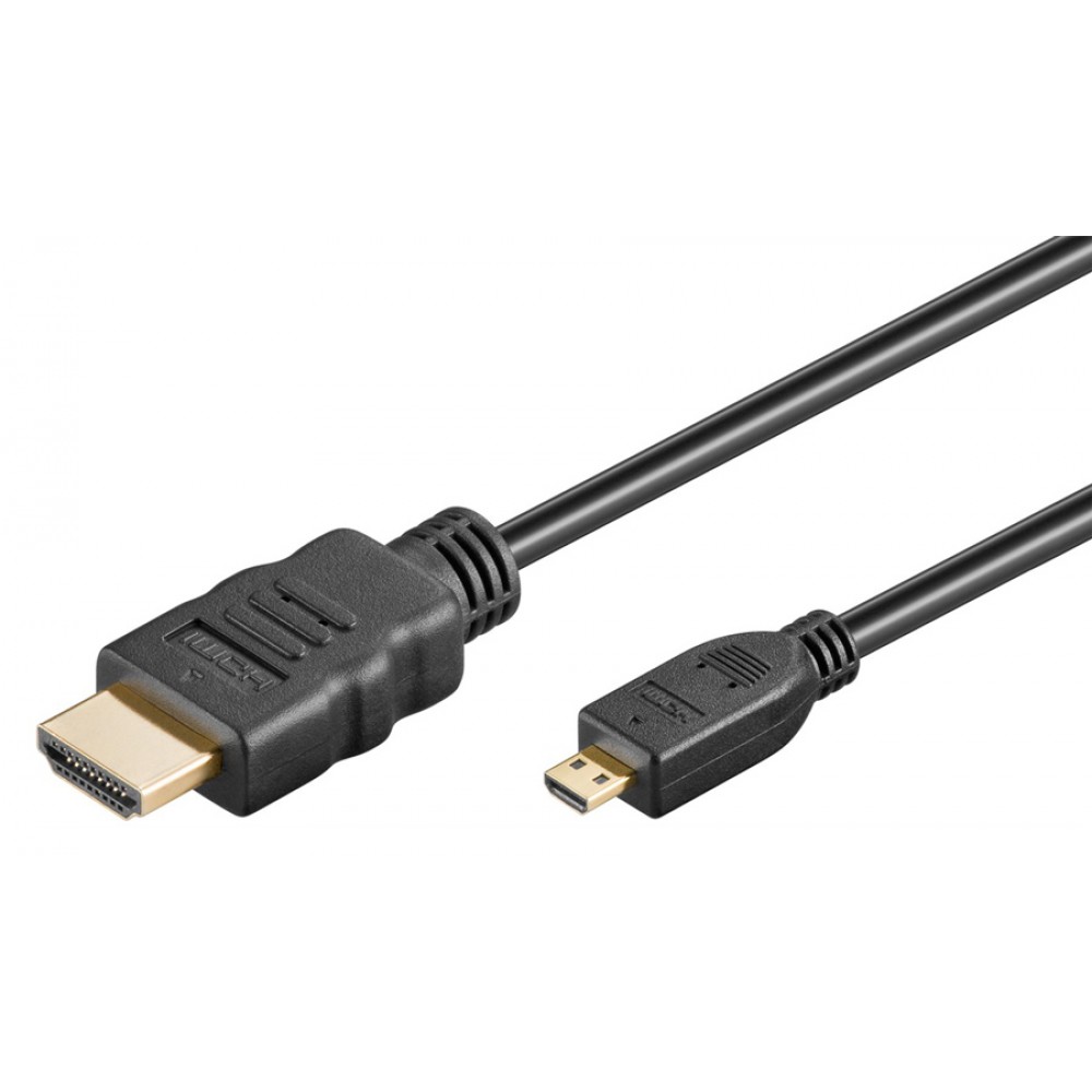 GOOBAY καλώδιο micro HDMI σε HDMI 53786 με Ethernet, 4K/60Hz, 3m, μαύρο