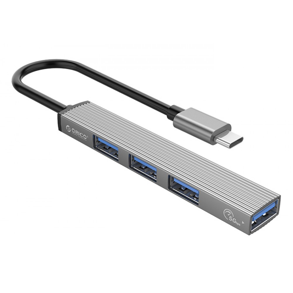 ORICO USB hub AH-13, 4x θυρών, 5Gbps, USB-C σύνδεση, γκρι