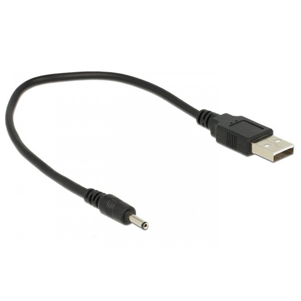 DELOCK καλώδιο USB σε DC 3.0 x 1.1mm 83793, 27cm, μαύρο