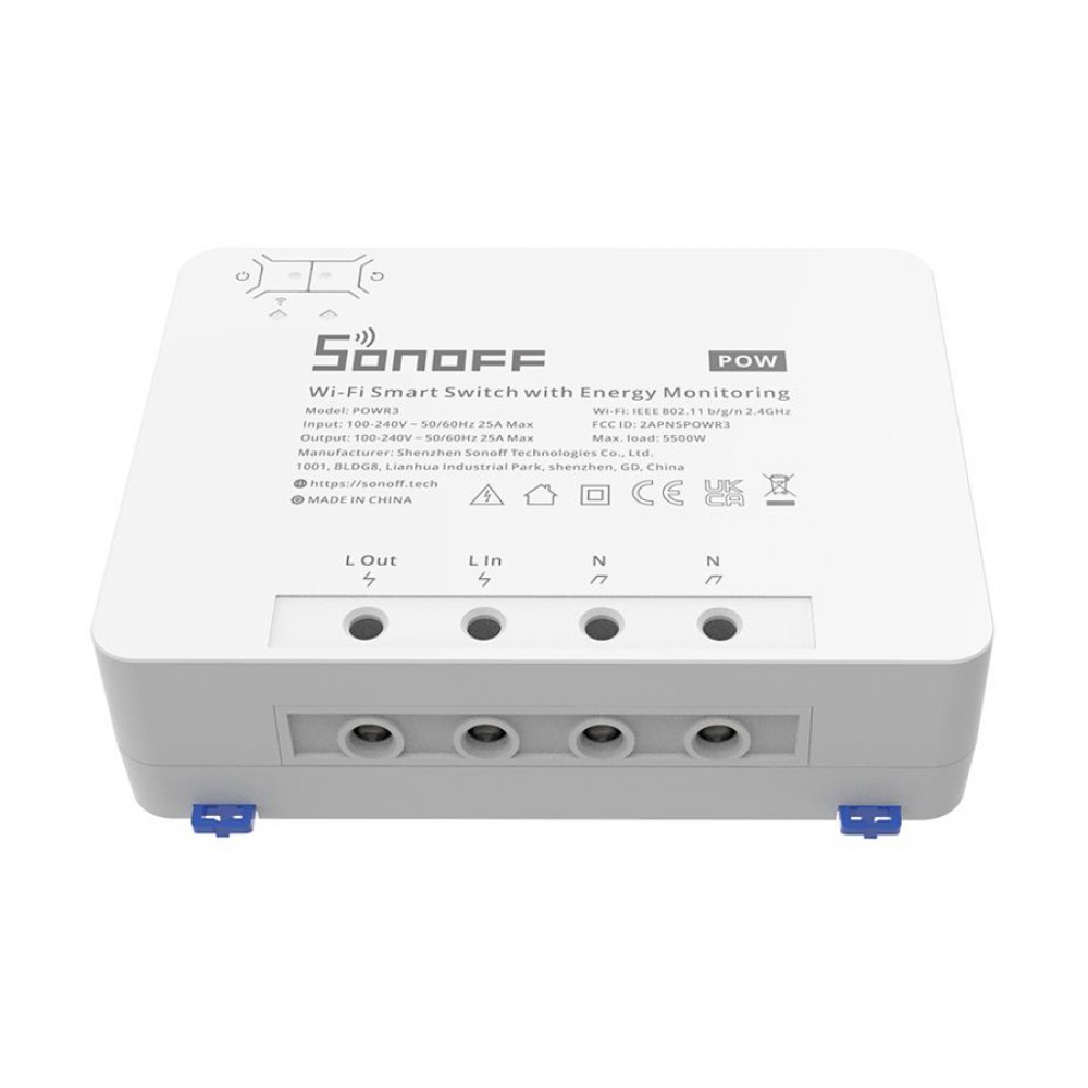 SONOFF smart διακόπτης παρακολούθησης ισχύος POWR3, WiFi, 25A, λευκός