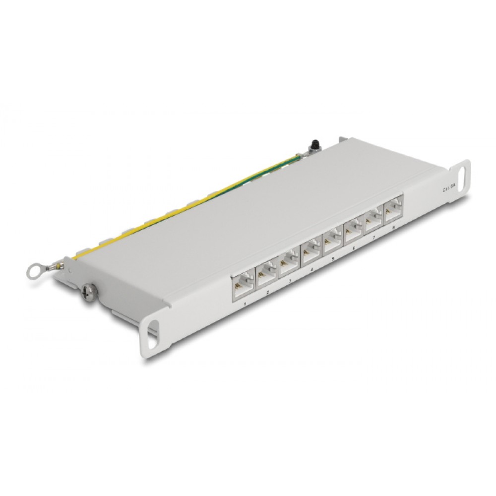 DELOCK patch panel 66871 για καμπίνα δικτύου 10/0.5U, 8x ports, γκρι