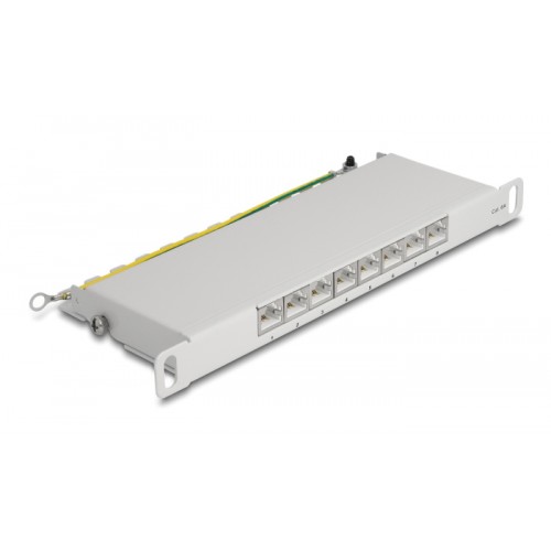 DELOCK patch panel 66871 για καμπίνα δικτύου 10/0.5U, 8x ports, γκρι