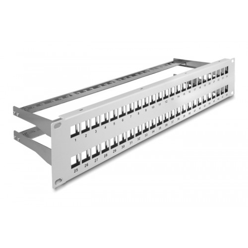 DELOCK Keystone patch panel 66879, 19/2U, 48x ports, γκρι