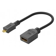 GOOBAY καλώδιο HDMI micro σε HDMI 58683, 4K/60Hz, 0.15m, μαύρο