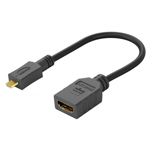 GOOBAY καλώδιο micro HDMI σε HDMI 58683, 4K/60Hz, 0.15m, μαύρο