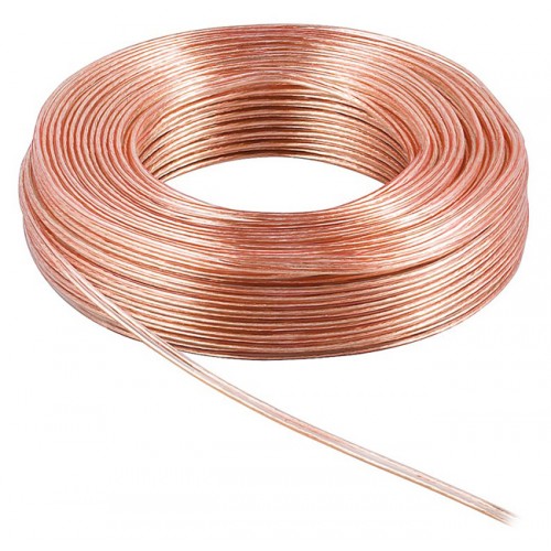 POWERTECH καλώδιο ήχου 2x 0.50mm² CAB-SP017, Copper, 10m, διάφανο