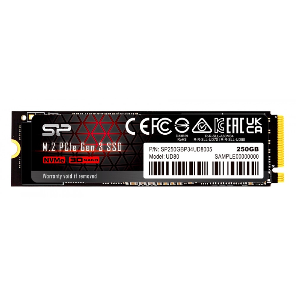 SILICON POWER SSD PCIe Gen3x4 M.2 2280 UD80, 250GB, 3.400-3.000MB/s