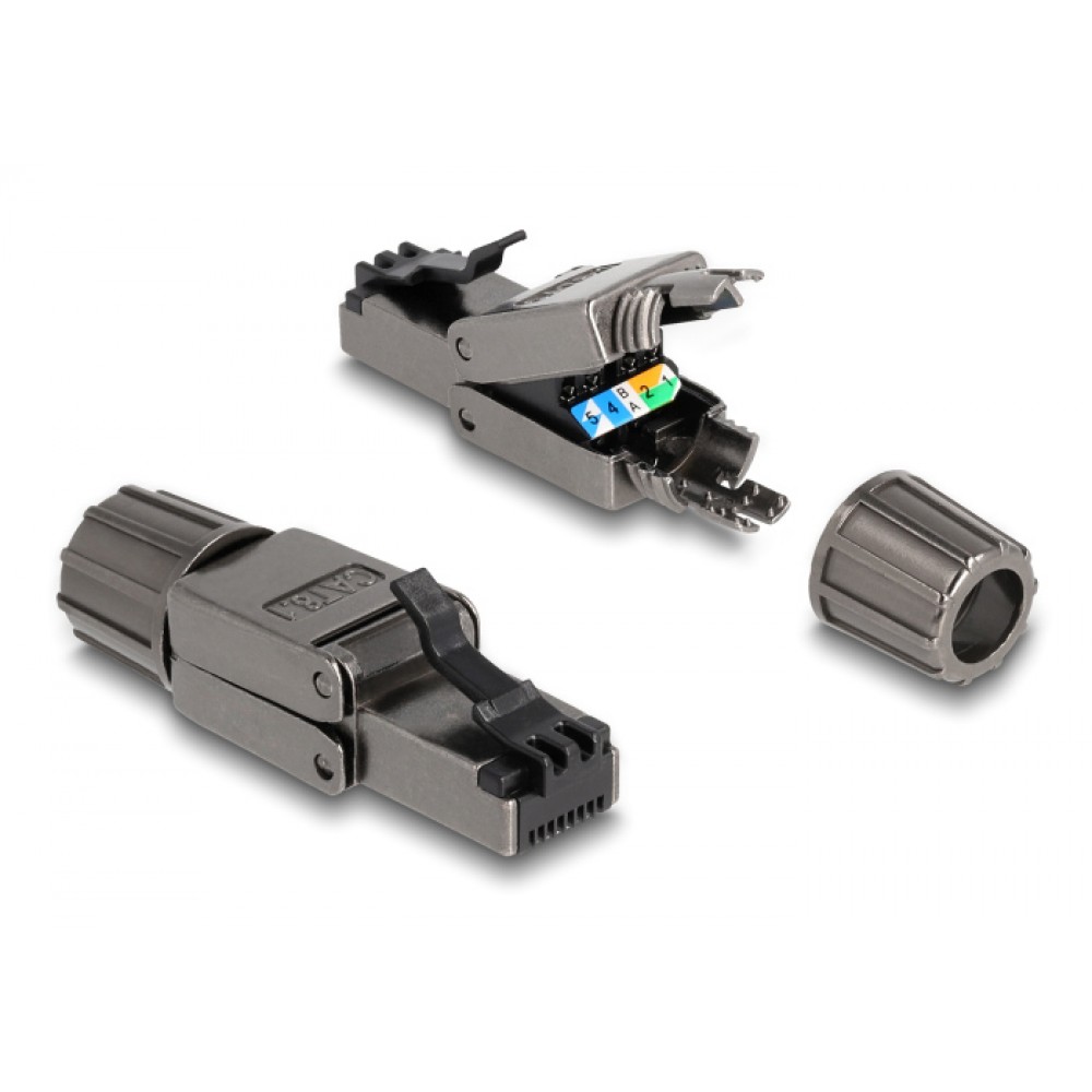 DELOCK βύσμα RJ45 CAT 8.1 STP 86514, tool-free, γκρι