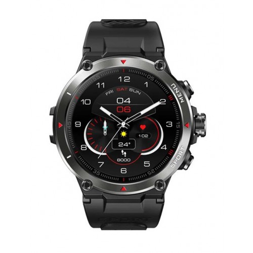 ZEBLAZE smartwatch Stratos 2, 1.3 AMOLED, GPS, heart rate, 5 ATM, μαύρο