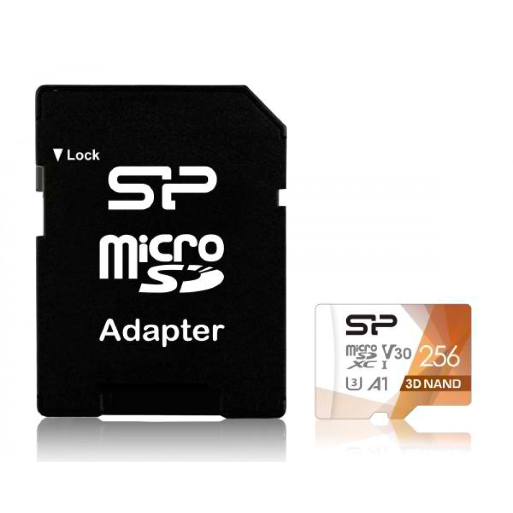 SILICON POWER κάρτα μνήμης microSDXC Superior Pro, 256GB, Class 10 UHS-I U3 A1 V30