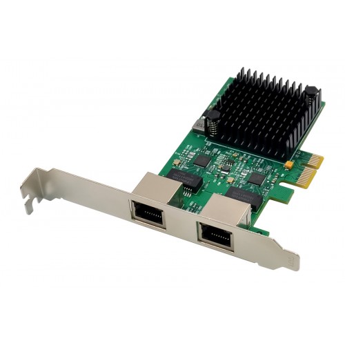 POWERTECH κάρτα επέκτασης PCIe σε 2x RJ45 2.5G ST7275, RTL8125B