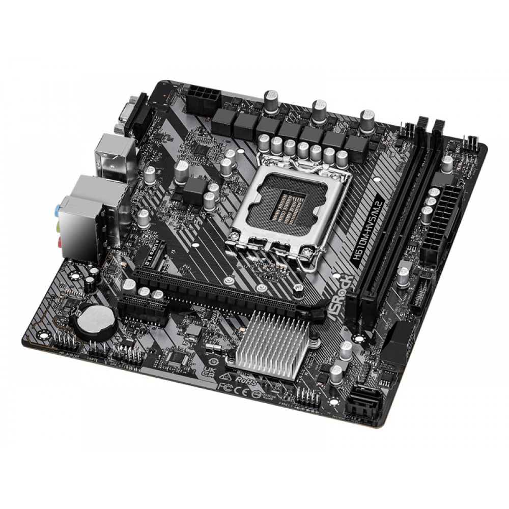 ASROCK μητρική H610M-HVS/M.2 R2.0, 2x DDR4, s1700, USB 3.2 Gen1, mATX