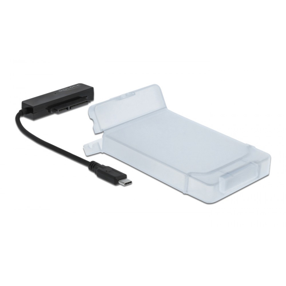 DELOCK αντάπτορας USB-C σε SATA 64084 με θήκη για 2.5 HDD/SSD, 6Gbps