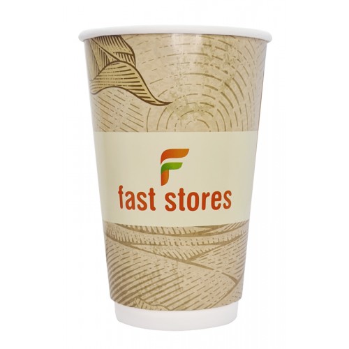 FAST STORES χάρτινα ποτήρια καφέ, 16oz, χωρίς καπάκι, 20τμχ