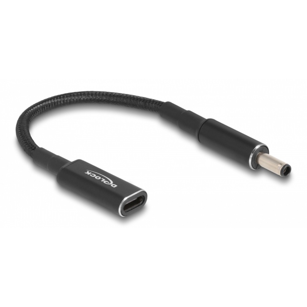 DELOCK καλώδιο τροφοδοσίας 60036, USB-C σε Dell 4.5x3.0mm, 15cm, μαύρο