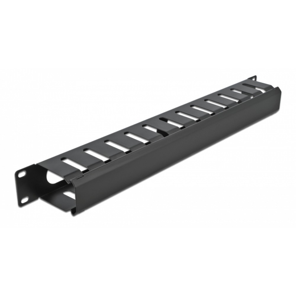 DELOCK cable management 66550 για rack 19/1U, μεταλλικό, μαύρο