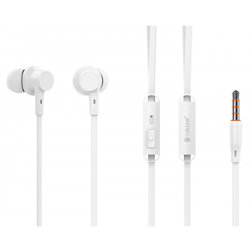 CELEBRAT earphones με μικρόφωνο G19, 3.5mm, 1.2m, λευκά