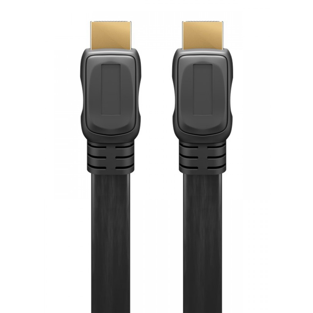 GOOBAY καλώδιο HDMI 2.0 61278 Ethernet, flat 4K/60Hz 18Gbps, 1.5m, μαύρο