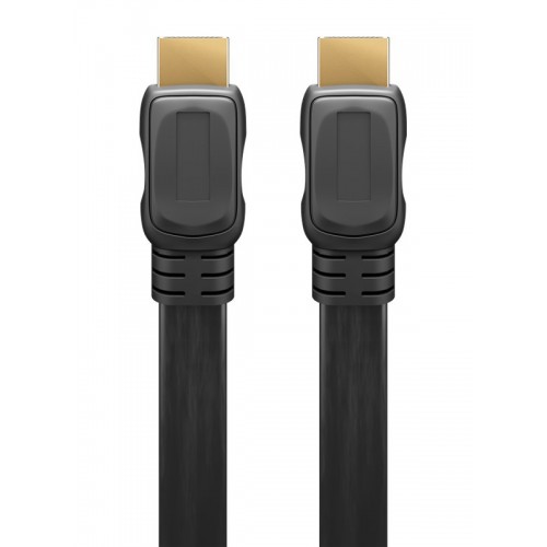 GOOBAY καλώδιο HDMI 2.0 61278 Ethernet, flat 4K/60Hz 18Gbps, 1.5m, μαύρο