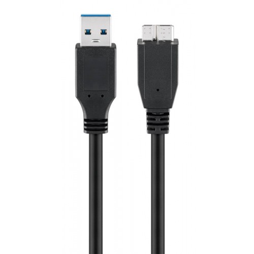 GOOBAY καλώδιο USB 3.0 σε micro Τype B 95734, 5 Gbit/s, 0.5m, μαύρο